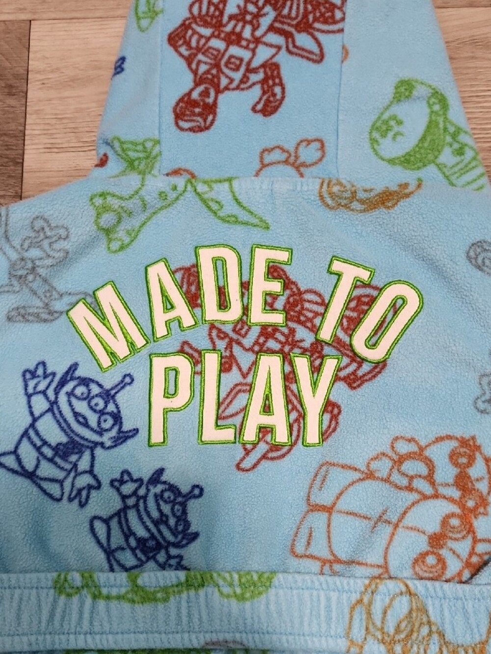 Disney Toy Story Kids Beach Bath Robe Hood Light Blue Green Satin Accent  Sz 4 - Picture 7 of 13